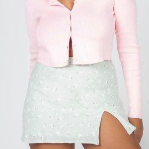 Princess Polly Rosanna Mint Floral Skirt